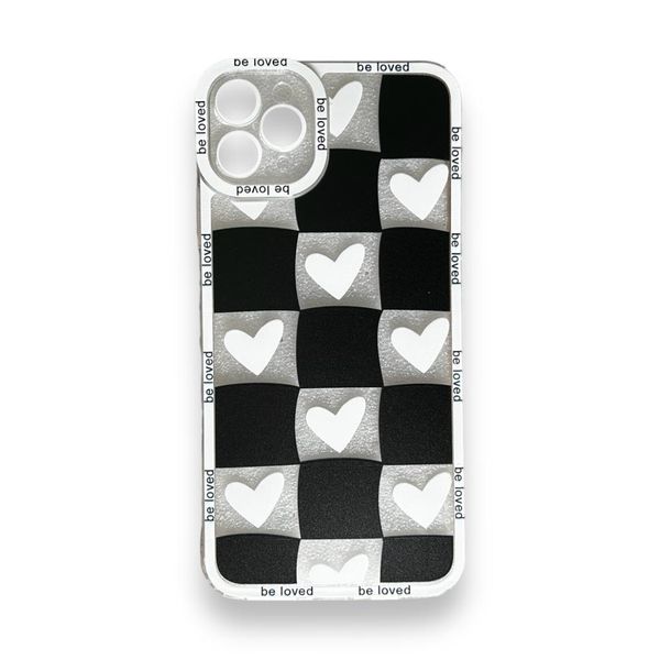 AMA Be Loved White &amp; Black Silicone Cover For iPhone 11 Pro Max -B