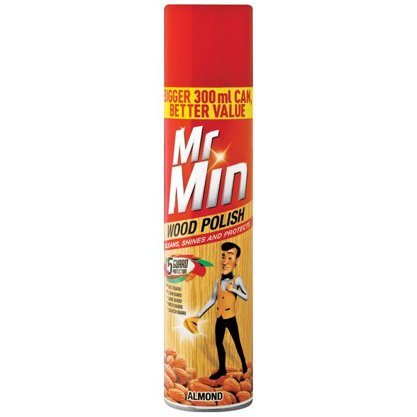 Mr Min 300ml, Wood Polish, Shine and Protect, Almond
