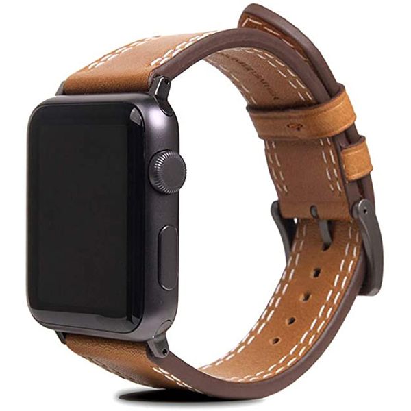 SLG D+ Italian Temponata Leather Strap For Apple Watch 42/44mm - Tan
