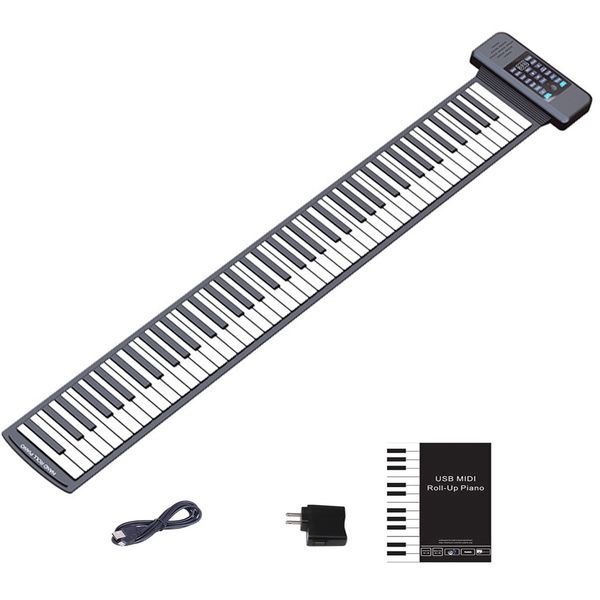BezosMax 88 Keys Roll-up Piano, Electric Hand Roll-up Piano / LED Display