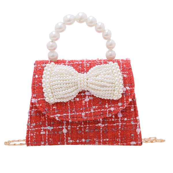 Pearl Bow Girl's Crossbody Princess Mini Bag