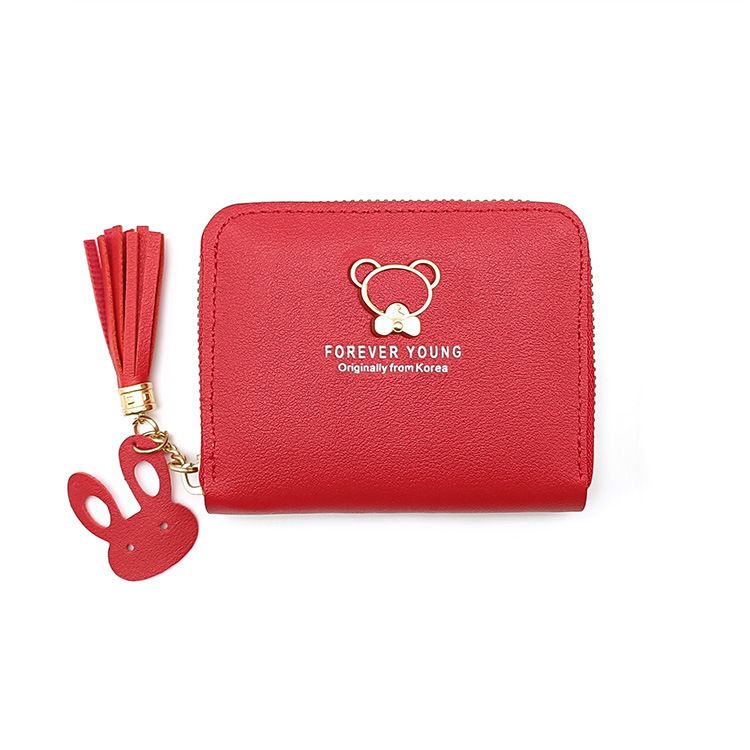 PU Leather Cute Custom Woman Wallet -red