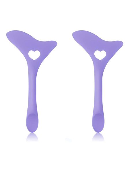 2 Pieces Reusable Silicone Makeup Tool Multi-Purpose Set (Purple)