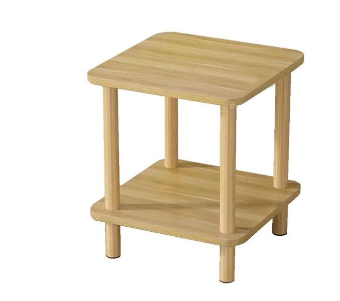2 Tier Easy Assembly Small Square Wooden Side Table