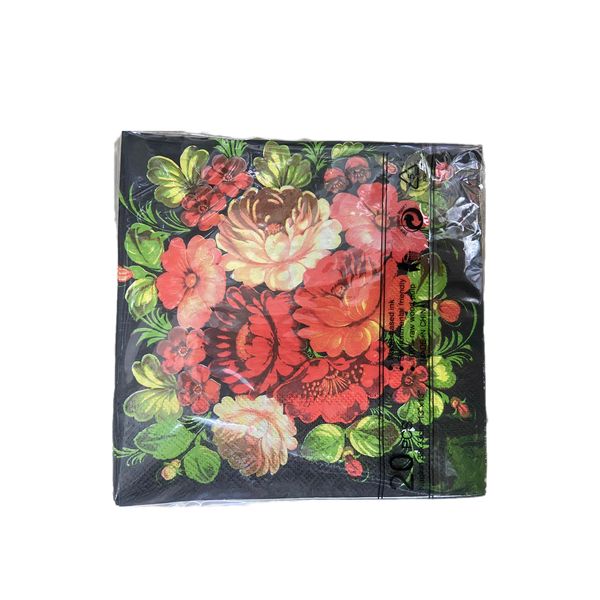 100 X Printed Square Paper Napkins