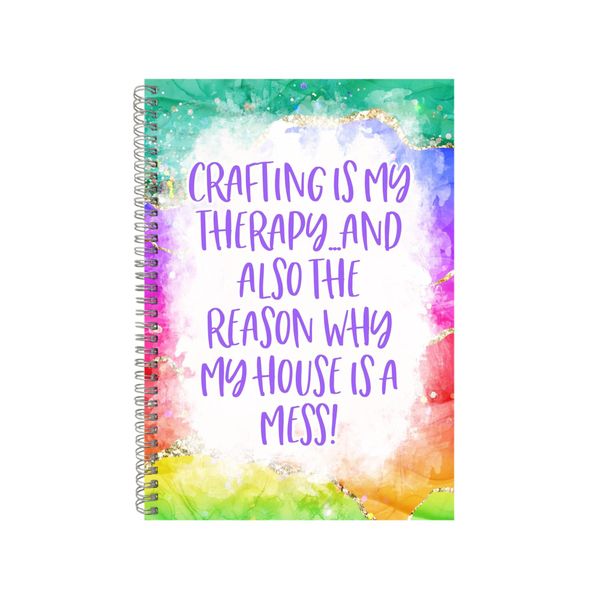 Crafting Is My Therapy 2 Notebook Crafting Gift Idea A4 Notepad Pad 85