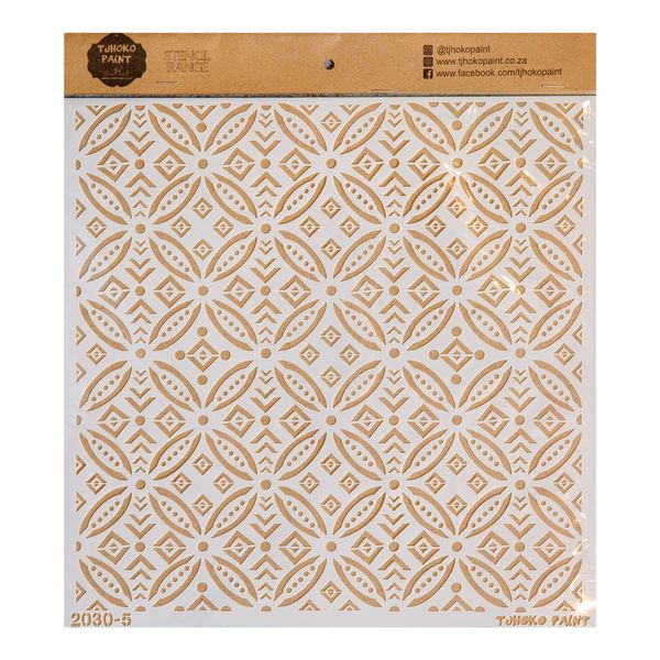 Tjhoko Paint Stencil - 30x30cm - Scandinavian Circle Pattern