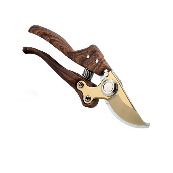 Wood Handle Gardening Scissors Carbon Steel Flower Pruning Shears For Plant