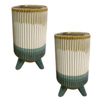 Set of 2 Shelf Living Room Table Decor Modern Ceramic Vase - 20.5cm