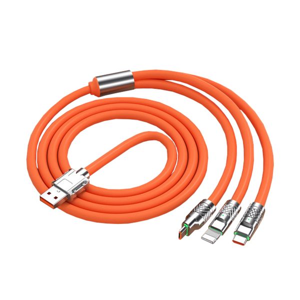 3 in 1 Silicon USB Charging Cable - Fast Charging