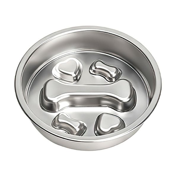 QYNIAL Stainless Steel Slow Feeder &amp; Lick Bowl For Medium Dogs