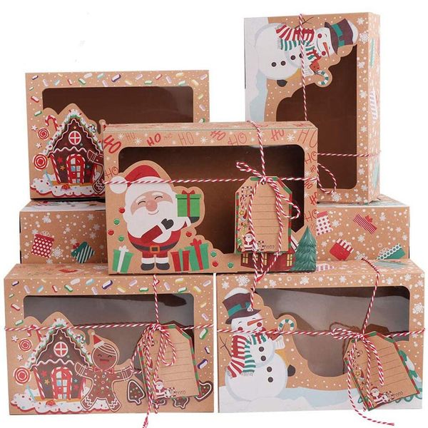 Christmas Cookie Boxes with Window, Holiday Boxes for Gift Giving