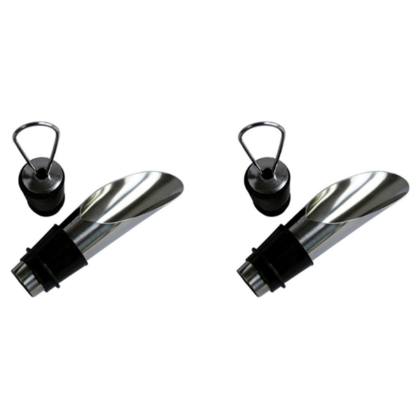 Stainless Steel Wine Stopper Pourer Metal Drain Bar Home Wine Set