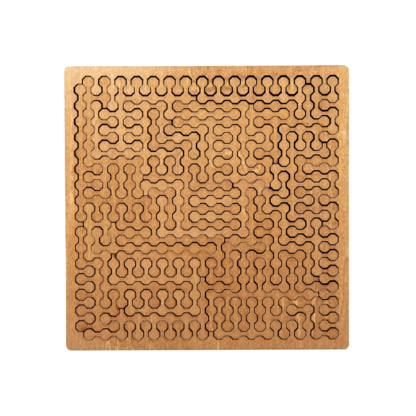Mini Wooden Geometric Brain Teaser Puzzle - Maze