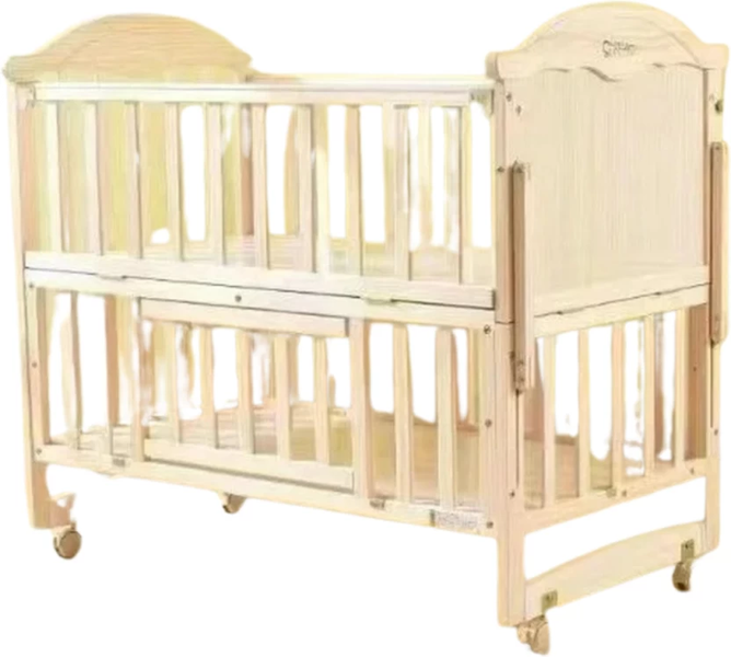 Elegant wooden convertible baby cot