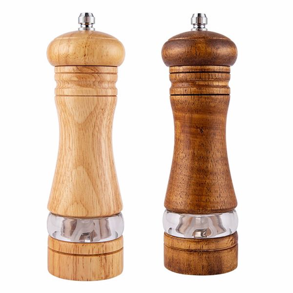 2 Pcs Pepper Grinder Wood Salt and Pepper Grinder Mills Sets Manual Grinder