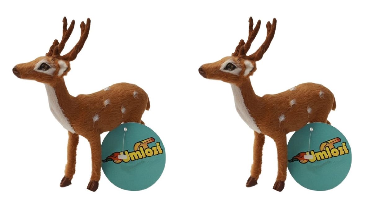 Reindeer Decor - 2 Pack Set Of Reindeer - 14cm - Umlozi