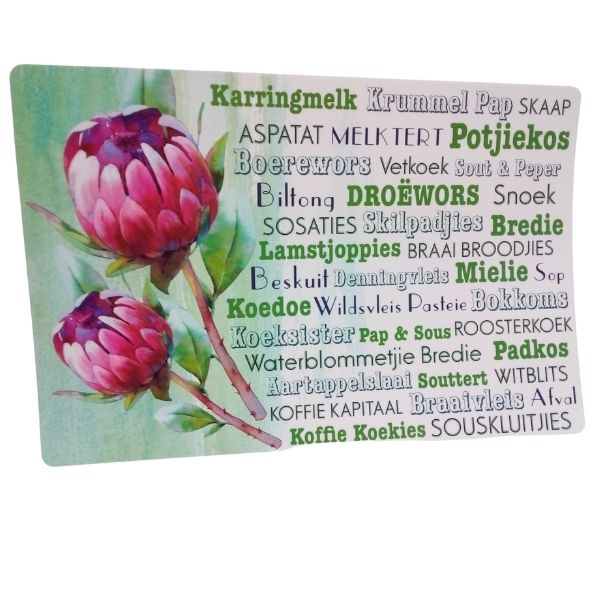 SourceDirect - Placemats / Afrikaans Words Placemats 45 x 30cm - Pack of 8