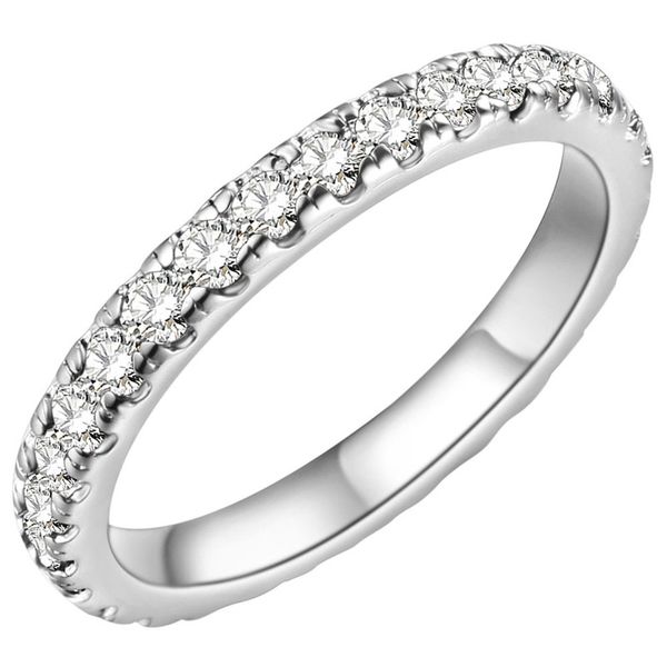 Silver Designer Eternity Ring with Crystals (Size P1/2)