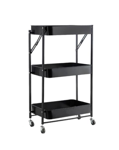 3 Levels Slide Utility Storage Card w/ Wheels for Kitchen Bathroom