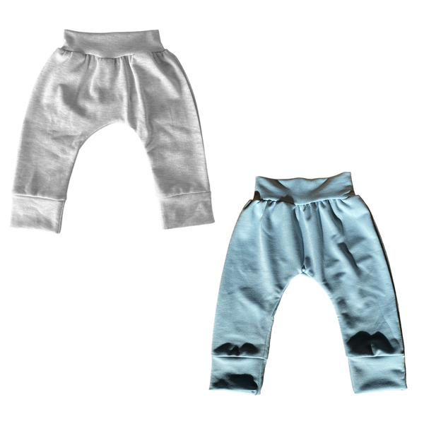 Mix and Match Balloon Pants - Grey &amp; Baby blue