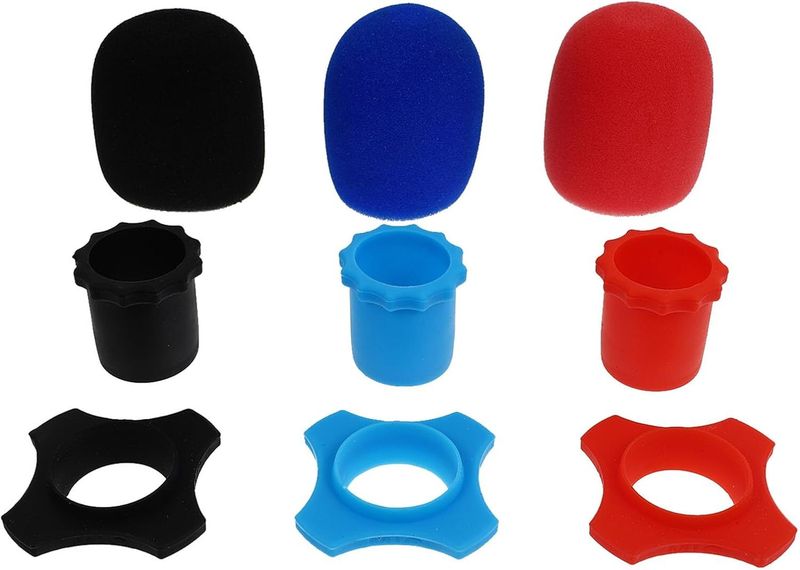 Microphone Protective Set Foam Windscreens, Shockproof Rings &amp; Tail Covers