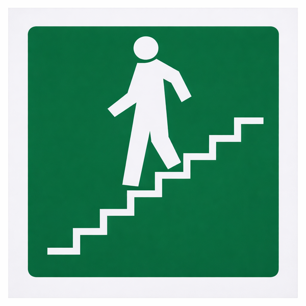 Plastic Stair Going Down Sign 290 x 290mm GA17