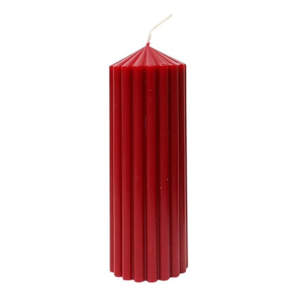 Retro Pointed Cylindrical Scented Candle - Red
