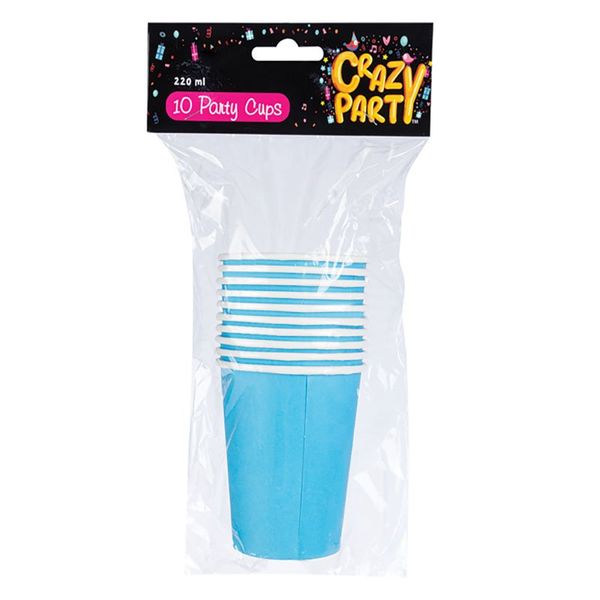 Party Cups - 10 Piece - Light Blue - 220ml - 12 Pack