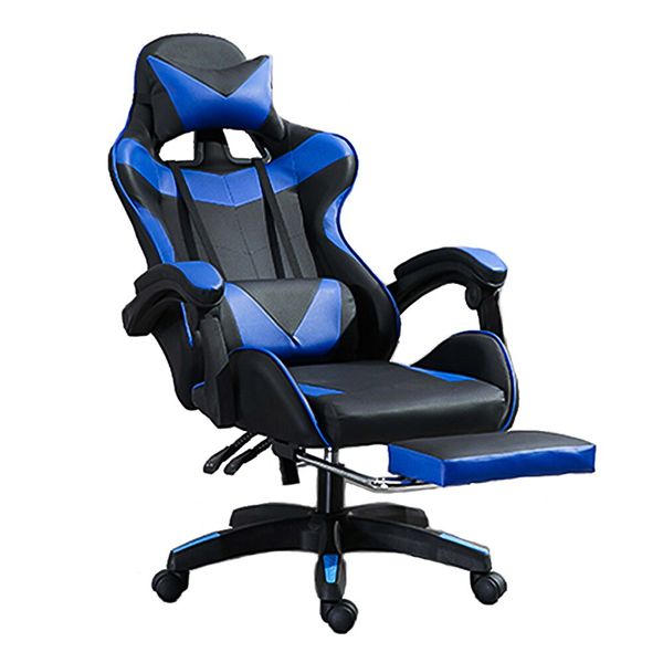 RACING MAF gaming chair with foot rest (Blue)