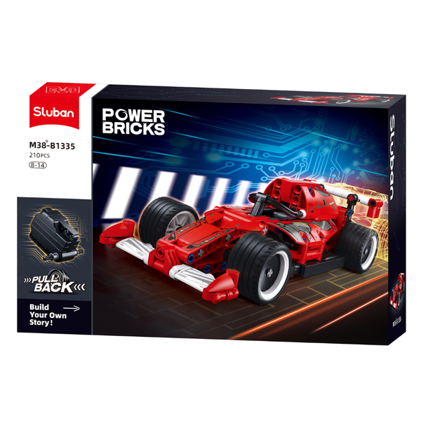 Sluban Building Set: Power Bricks - Pullback Formula Car - 210 Pieces