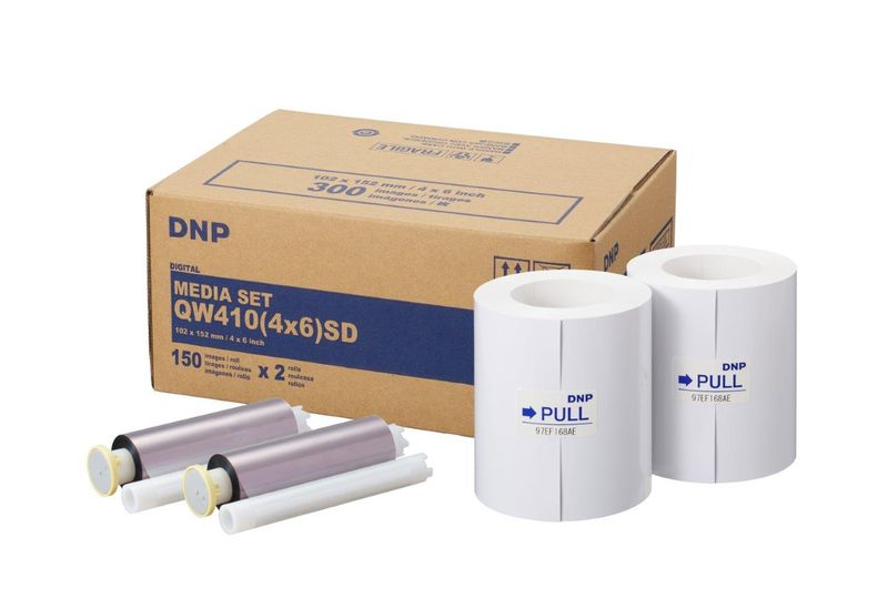 DNP QW410 Photo Media 10x15cm 4x6 Prints 300 2 Rolls Per Box