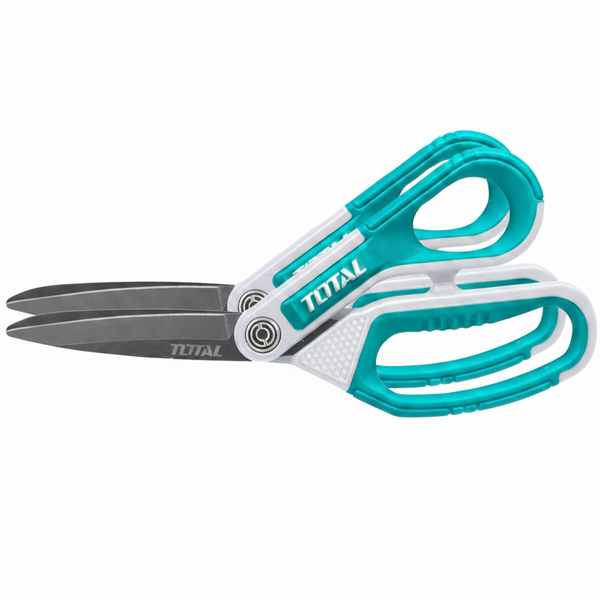 Total 8 Inch Rubber Grip Long-Blade Scissors, 3.2mm Thick - 2 Pack