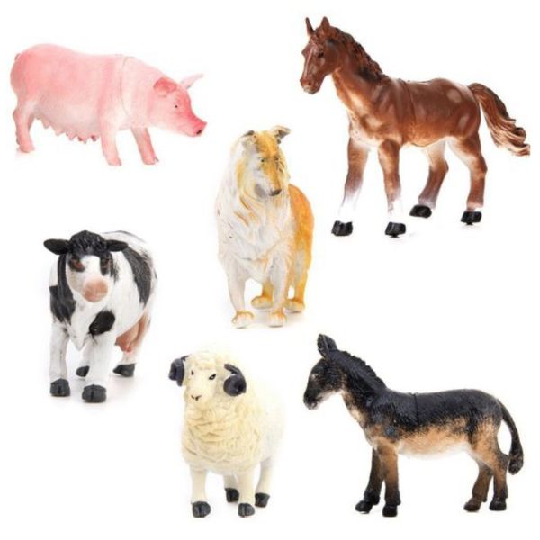 Assorted Farm Animals 6 Piece Set