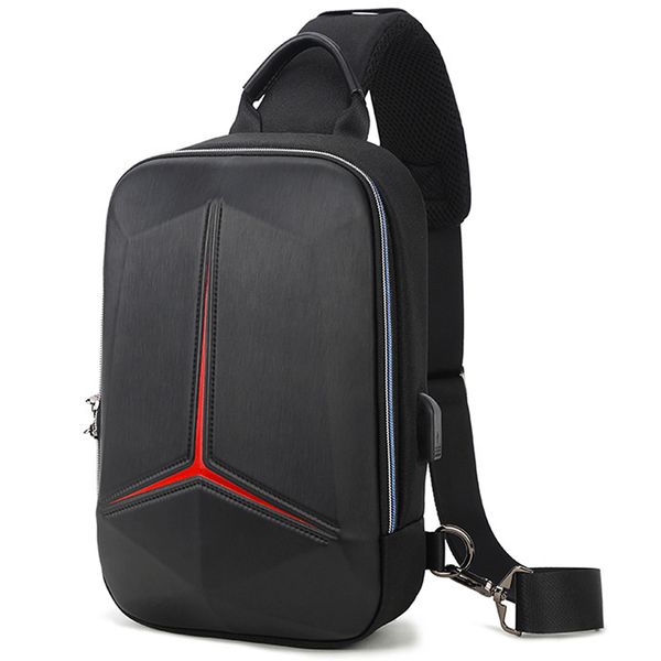 Anti-Theft Lock Sling Chest Bag Shoulder Crossbody With USB Port