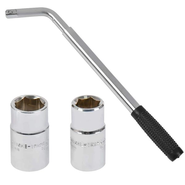 Automotive Telescopic Wheel &amp; Rim Nut Wrench With 17 19 21 23mm Sockets