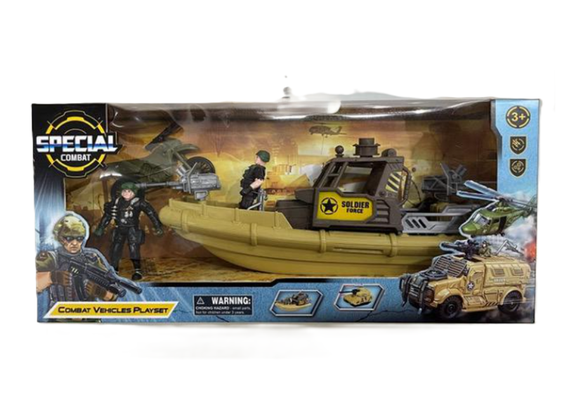 SamMag Biz Army Toy Set with Military Boat Fighter Ops Soldier Set