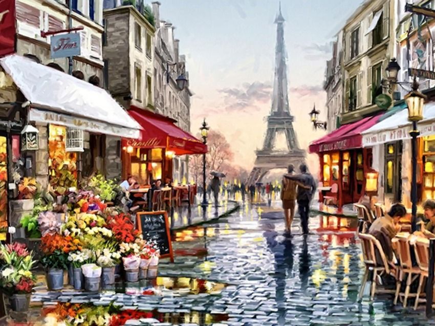 Diamond Painting - Paris Streets - 40cm x 50cm | Shop Today. Get it ...