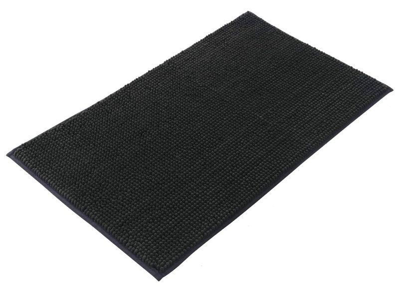 Charcoal Non-Slip Chenille Bath&amp;Shower Mat Luxury Soft &amp; Absorbent Mat-M