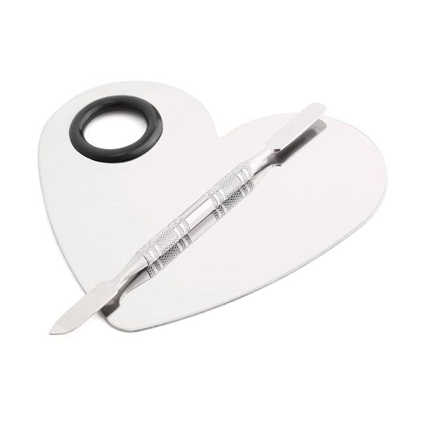 Stainless Steel Color Palette Makeup Mixer Nail Art Polish Mixing Plate C