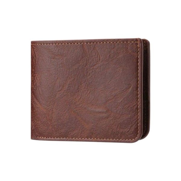 Bi-Fold Faux Leather Wallet - Brown