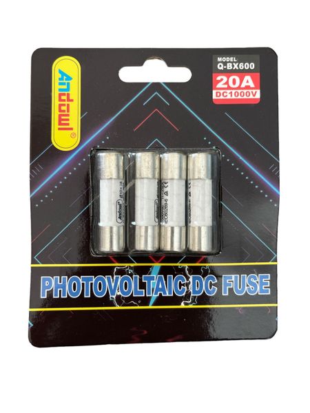 Andowl Fusibles Photovoltaic Glass DC Fuse 4 X 20A DC1000V