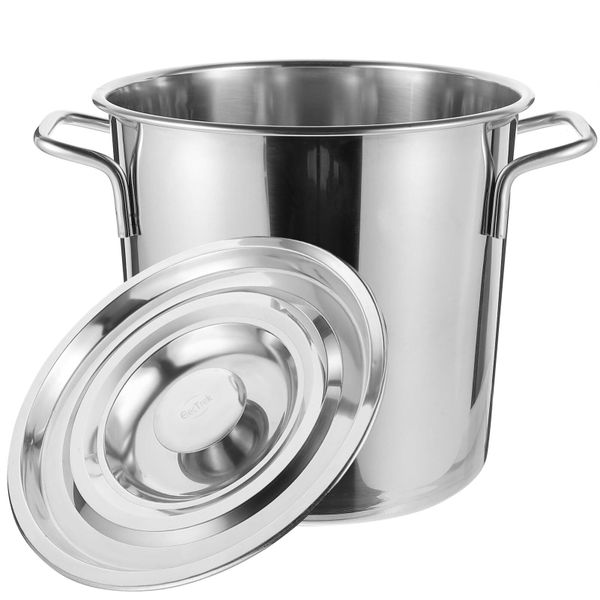 Stainless Steel Stockpot 40x40 cm Large Soup Pot with Lid Cooking Stock Pot