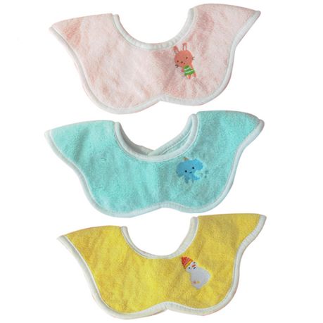 3 Pack Baby Feeding Bibs with Waterproof Backing Soft Fabric Easy Clean Image