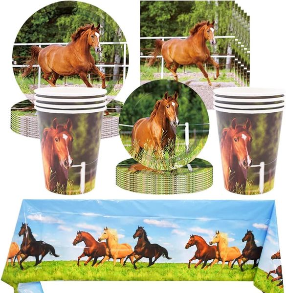 YB Sparkle - Horse-themed Birthday Tableware Set of 24