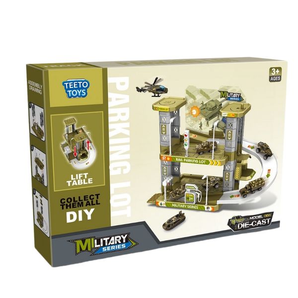 Military Army Car Parking Lot Playset - Toy Car Set - Pretend Toys for Boys