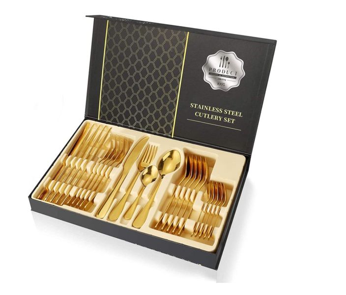 High-Quality Gold Silverware Cutlery Set - 24-Piece Stainless Steel