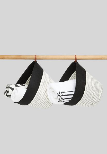 Combo Hanging Basket Set of 2-White &amp; Black
