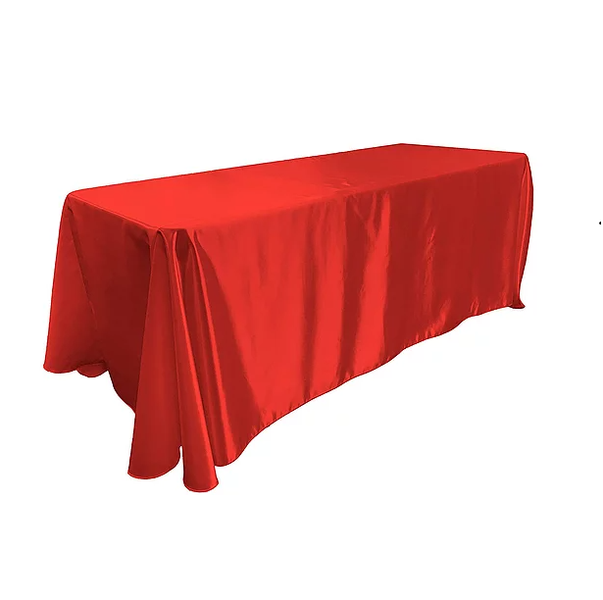 Satin Rectangular Tablecloth 3.3 x 2.3m - Red