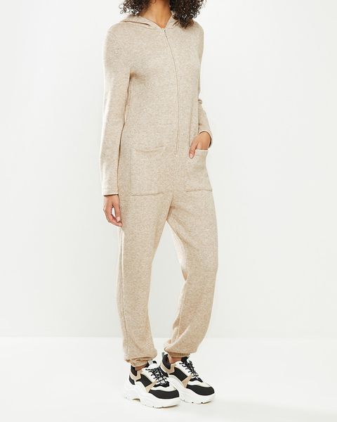 Women's Blake Premium Soft touch Hooded Jumpsuit - Beige
